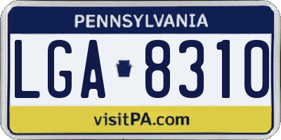 PA license plate LGA8310
