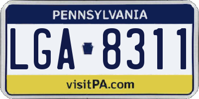 PA license plate LGA8311