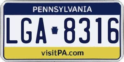 PA license plate LGA8316