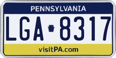 PA license plate LGA8317