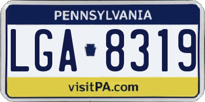 PA license plate LGA8319