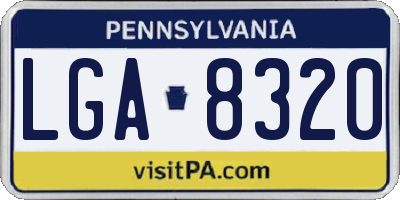 PA license plate LGA8320