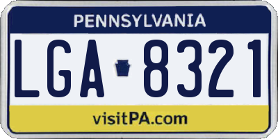 PA license plate LGA8321