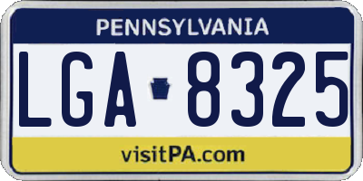 PA license plate LGA8325