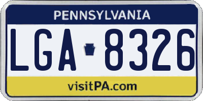 PA license plate LGA8326