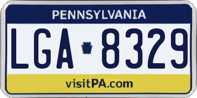 PA license plate LGA8329
