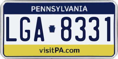 PA license plate LGA8331