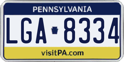 PA license plate LGA8334