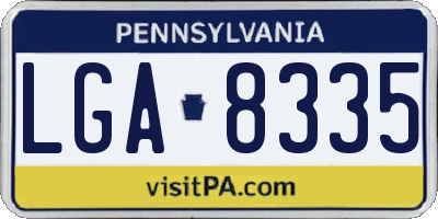 PA license plate LGA8335