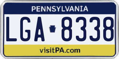 PA license plate LGA8338