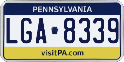PA license plate LGA8339