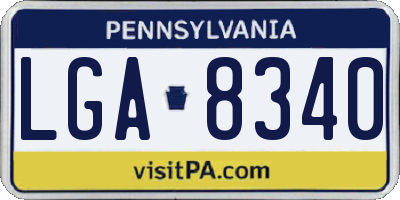 PA license plate LGA8340