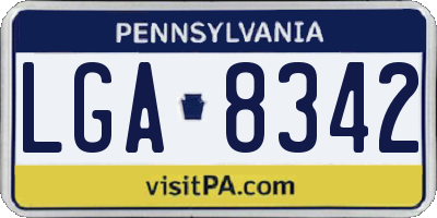 PA license plate LGA8342