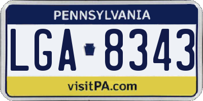 PA license plate LGA8343