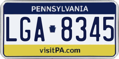 PA license plate LGA8345