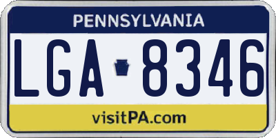 PA license plate LGA8346