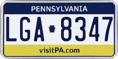 PA license plate LGA8347