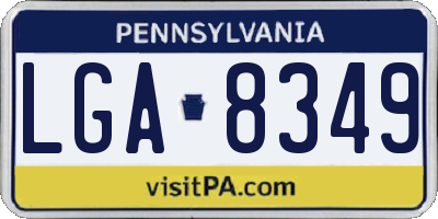 PA license plate LGA8349