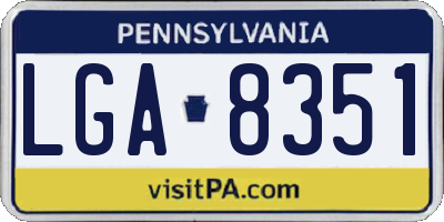 PA license plate LGA8351