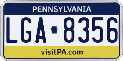 PA license plate LGA8356