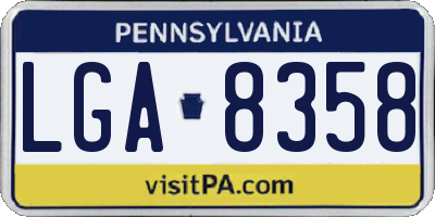 PA license plate LGA8358