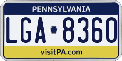 PA license plate LGA8360