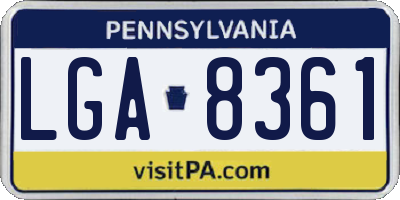 PA license plate LGA8361