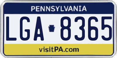PA license plate LGA8365
