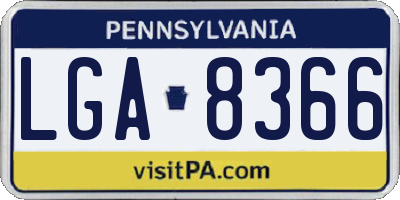 PA license plate LGA8366