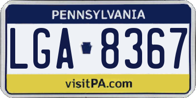 PA license plate LGA8367