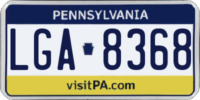 PA license plate LGA8368