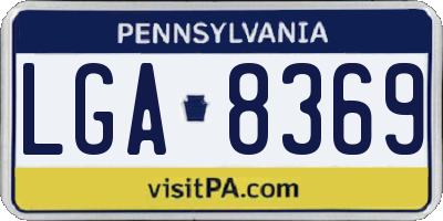 PA license plate LGA8369