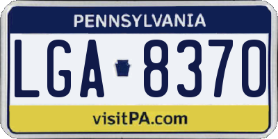 PA license plate LGA8370
