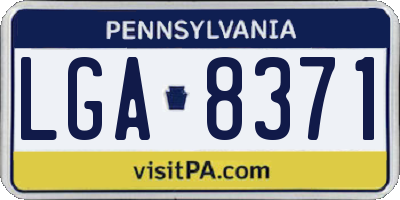 PA license plate LGA8371