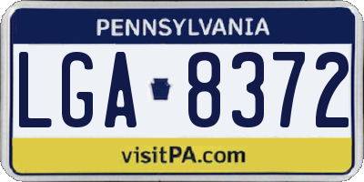 PA license plate LGA8372