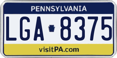 PA license plate LGA8375