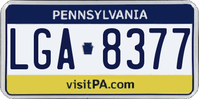 PA license plate LGA8377