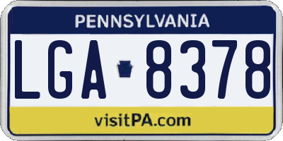 PA license plate LGA8378