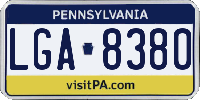 PA license plate LGA8380