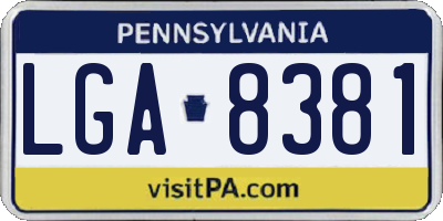 PA license plate LGA8381