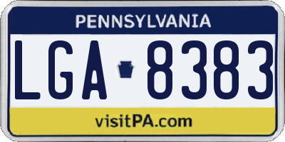 PA license plate LGA8383