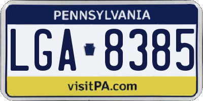 PA license plate LGA8385