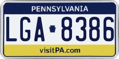 PA license plate LGA8386