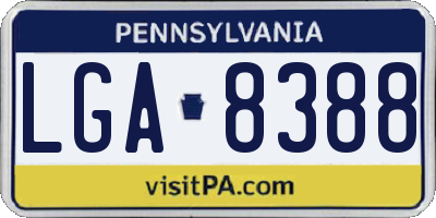 PA license plate LGA8388