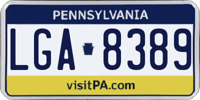 PA license plate LGA8389