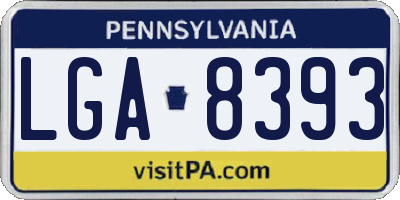 PA license plate LGA8393