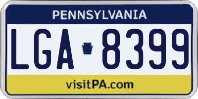 PA license plate LGA8399