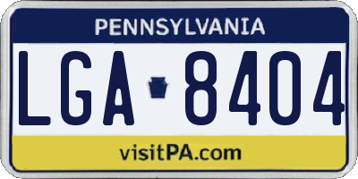 PA license plate LGA8404