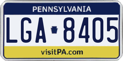 PA license plate LGA8405