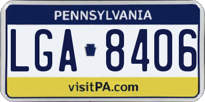 PA license plate LGA8406